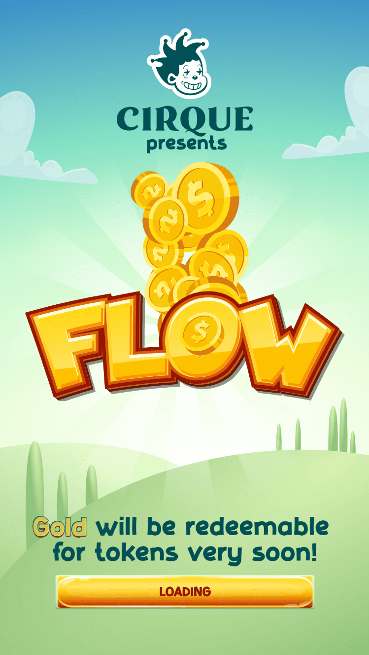 Pantalla de carga del juego Cirque Flow en Telegram.